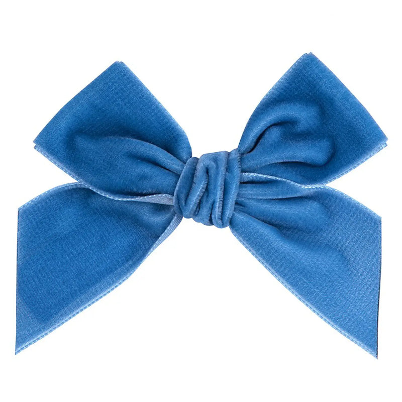 Condor french blue velvet bow clip - 50950.