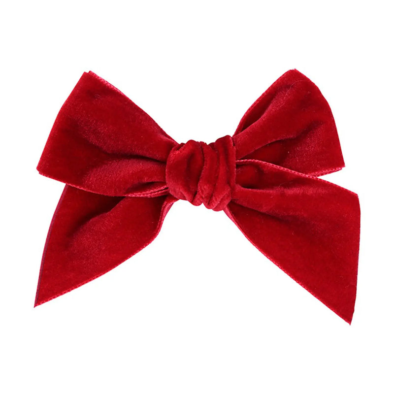 Condor girl's red velvet bow clip - 50950.