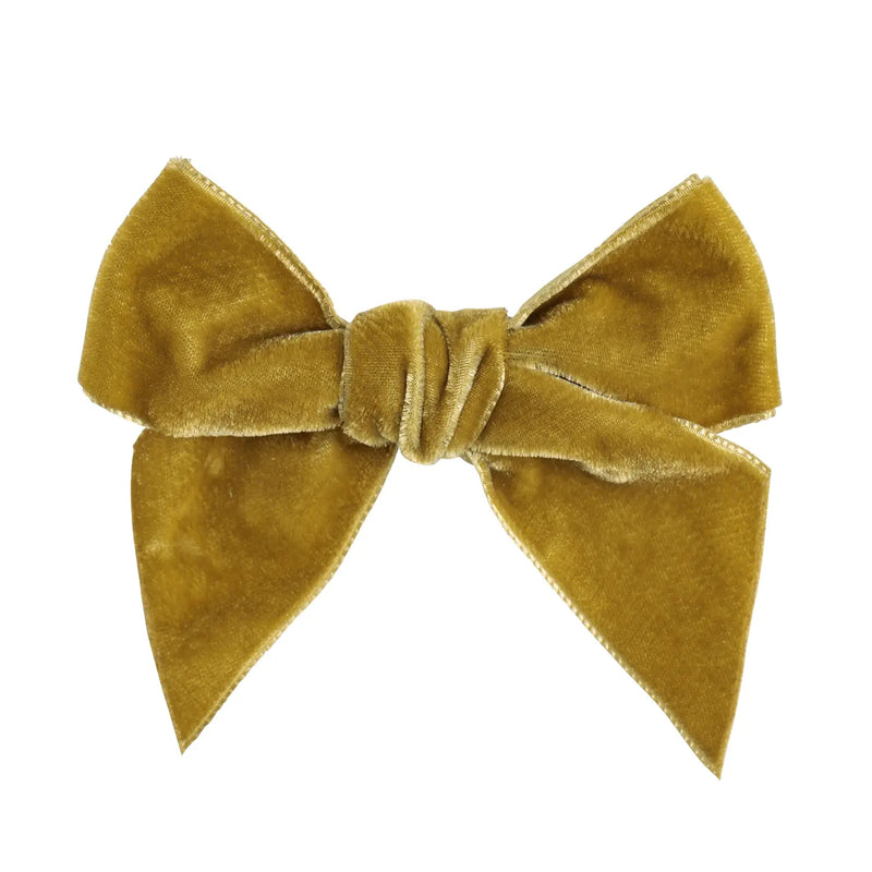 Condor mustard velvet bow clip - 50950.