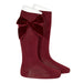 Condor Velvet Bow Socks - Burgundy.