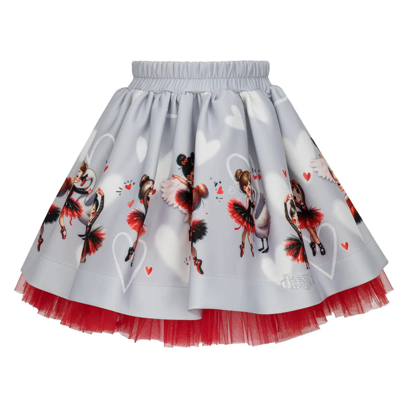 Daga girl's ballerina print skirt.