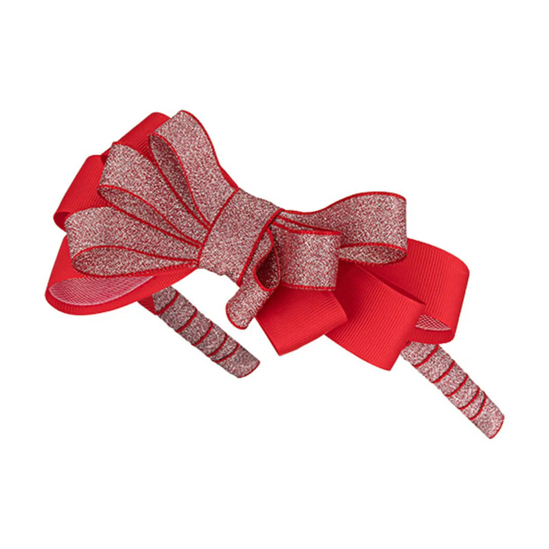 Daga girl's red bow headband - 10356.