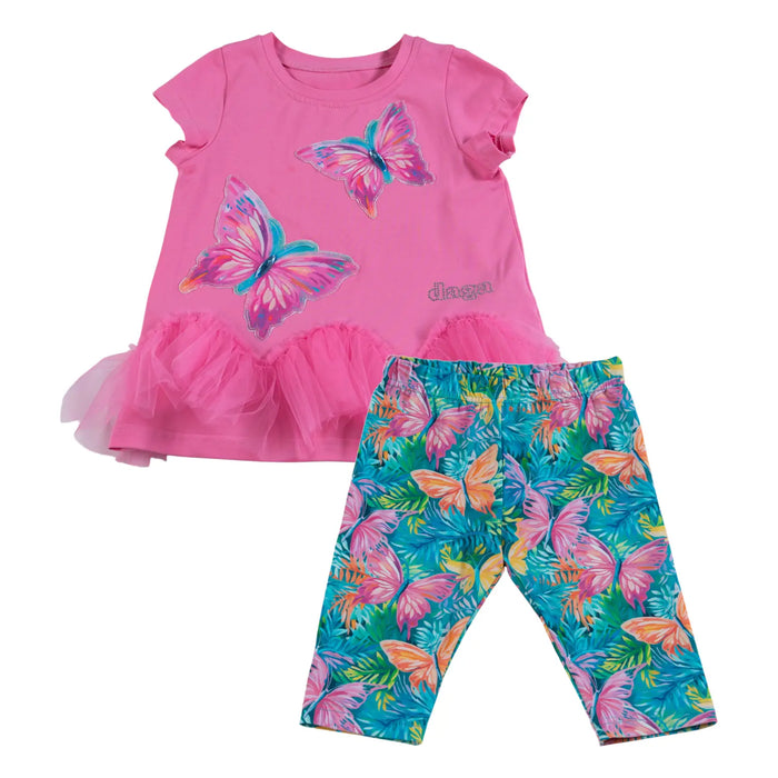 Daga pink butterfly leggings set - 10032.