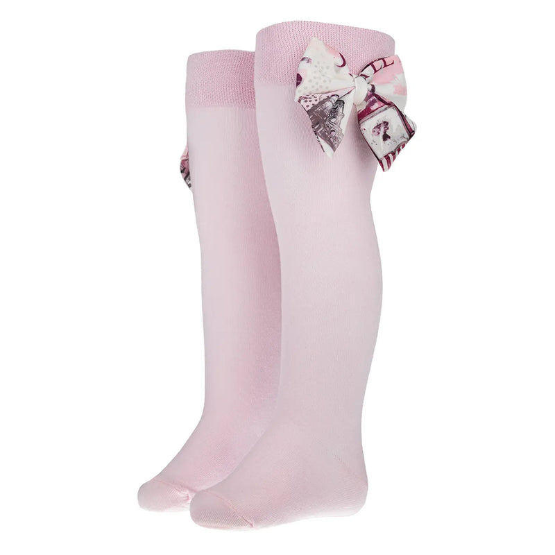 Daga girl's pink fashion street knee socks - 10397.