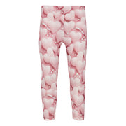 Girl's pink heart print leggings.