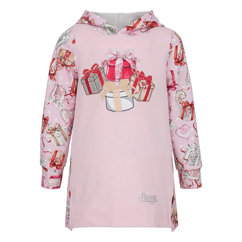 Closer view of the Daga hoodie dress.