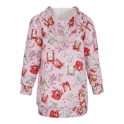 Back of the Daga pink hoodie dress.