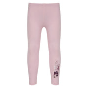 Girl's white leggings with fashion themed print.