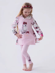 Girl wearing the Daga leggings set.