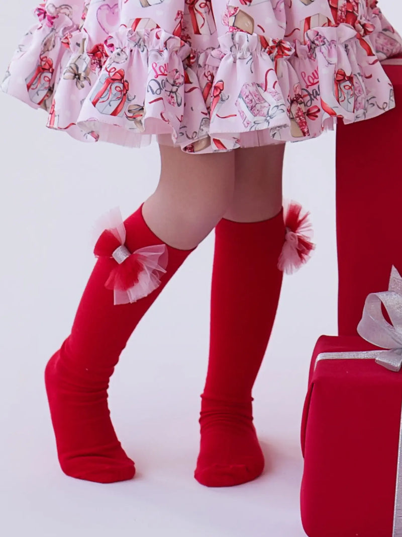 Closer view of the Daga magical surprises knee socks.