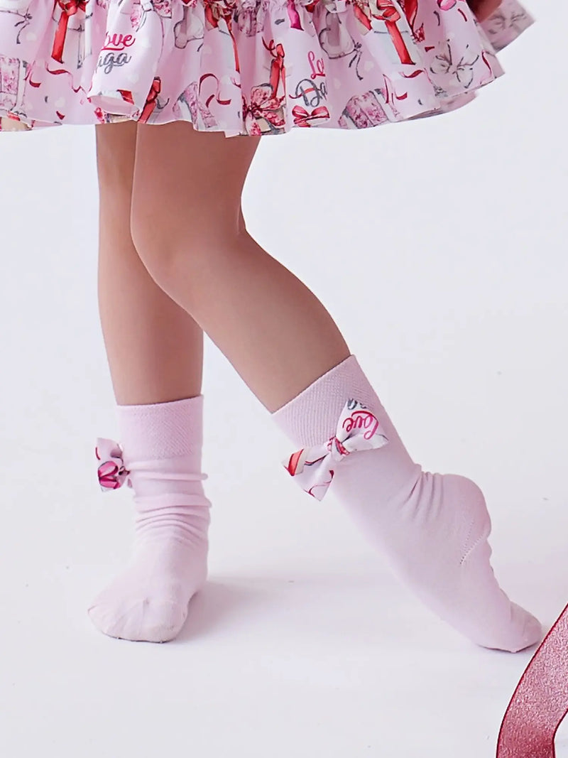 Closer look at the Daga magical surprises knee socks.