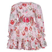 Daga pink printed dress - 10330.