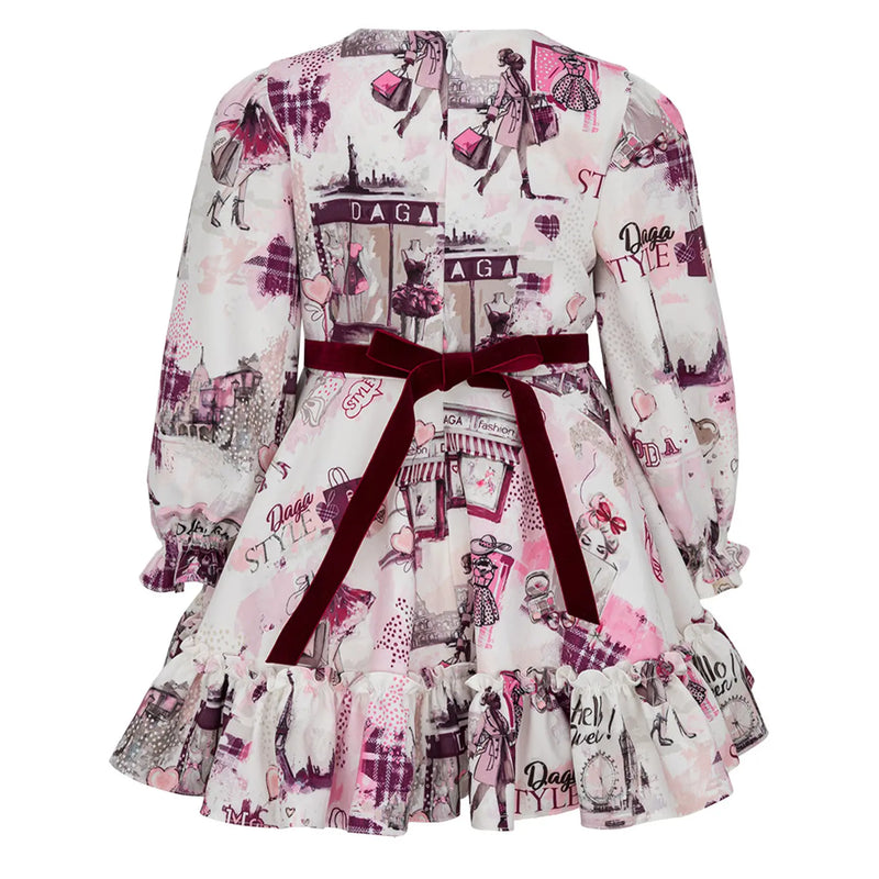 Back of the Daga white printed dress.