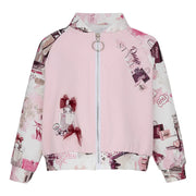 Daga girl's pink printed jacket - 10374.
