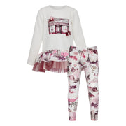 Daga white printed leggings set - 10376.