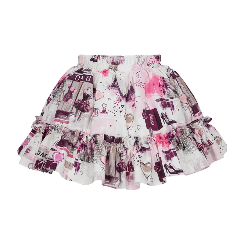 Girl's white frilled skirt.