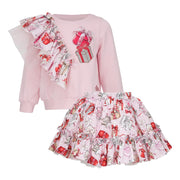 Daga girl's pink skirt set - 10345.