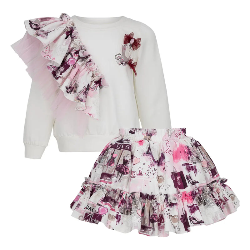 Daga white skirt set - 10373.