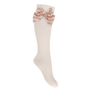 Daga striped bow knee socks - 10736.