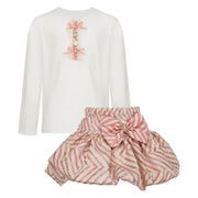 Daga pink striped skirt set - 10728.