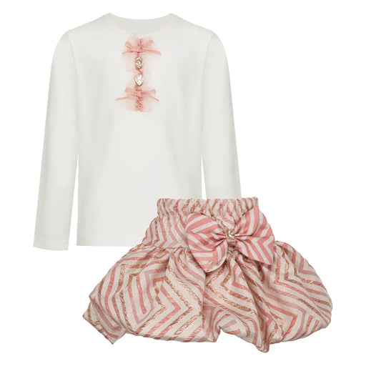 Daga pink striped skirt set - 10728.
