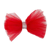Daga girl's red tulle hair bow - 10358.