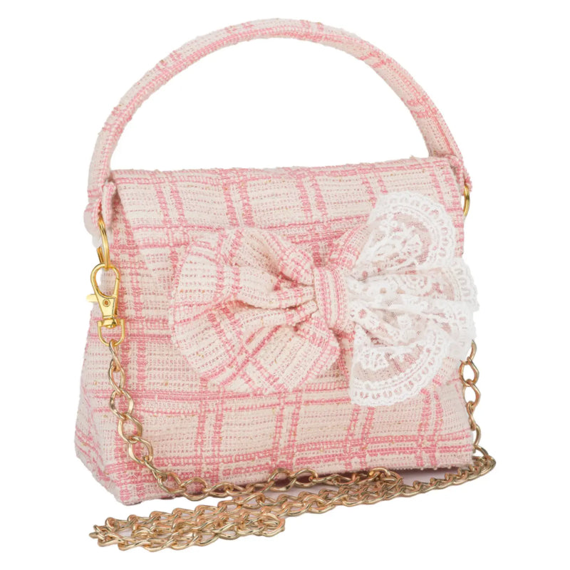 Daga pink tweed handbag - 10752.