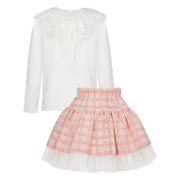 Daga pink tweed skirt set - 10745.