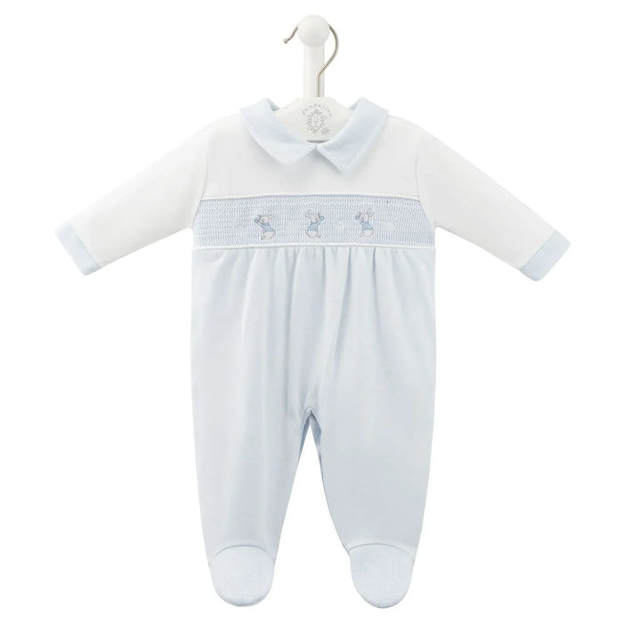 Dandelion blue rabbit & star babygrow - av6127.