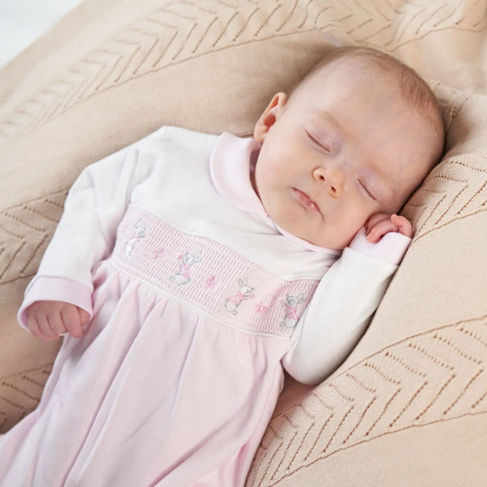 Dandelion Rabbit & Star Babygrow - Pink