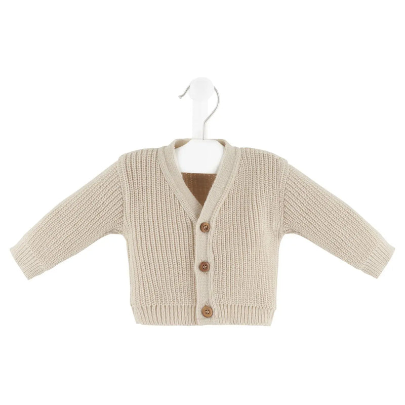 Dandelion beige rib knit cardigan - b108t.