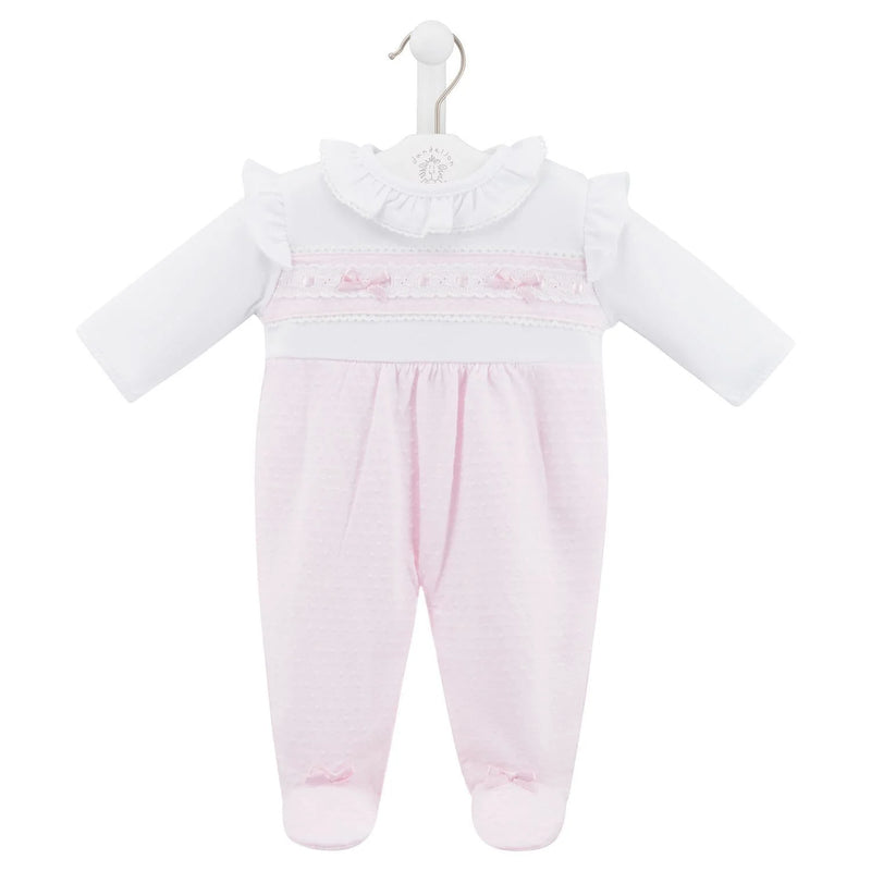 Dandelion Ruffles & Lace Babygrow - Pink