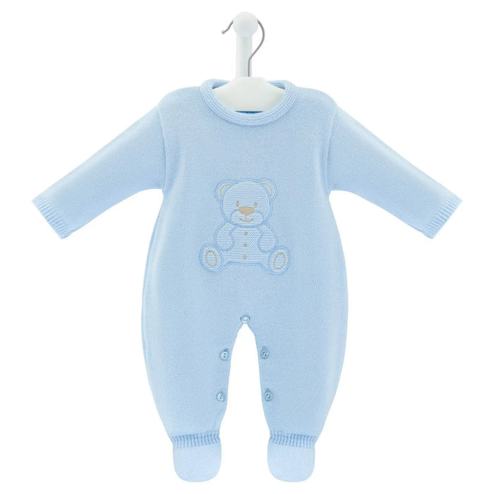 Dandelion blue teddy bear babygrow - a4548.