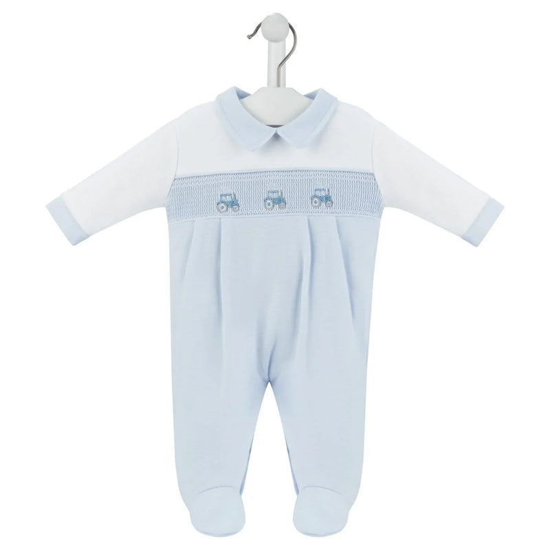 Dandelion Tractor Babygrow - Blue