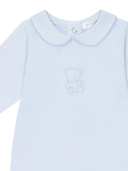 Closer look at the Deolinda babygrow gift set.