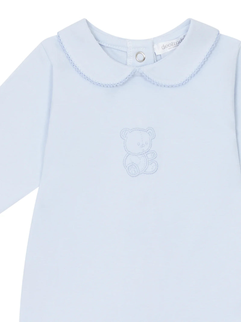 Closer look at the Deolinda babygrow gift set.