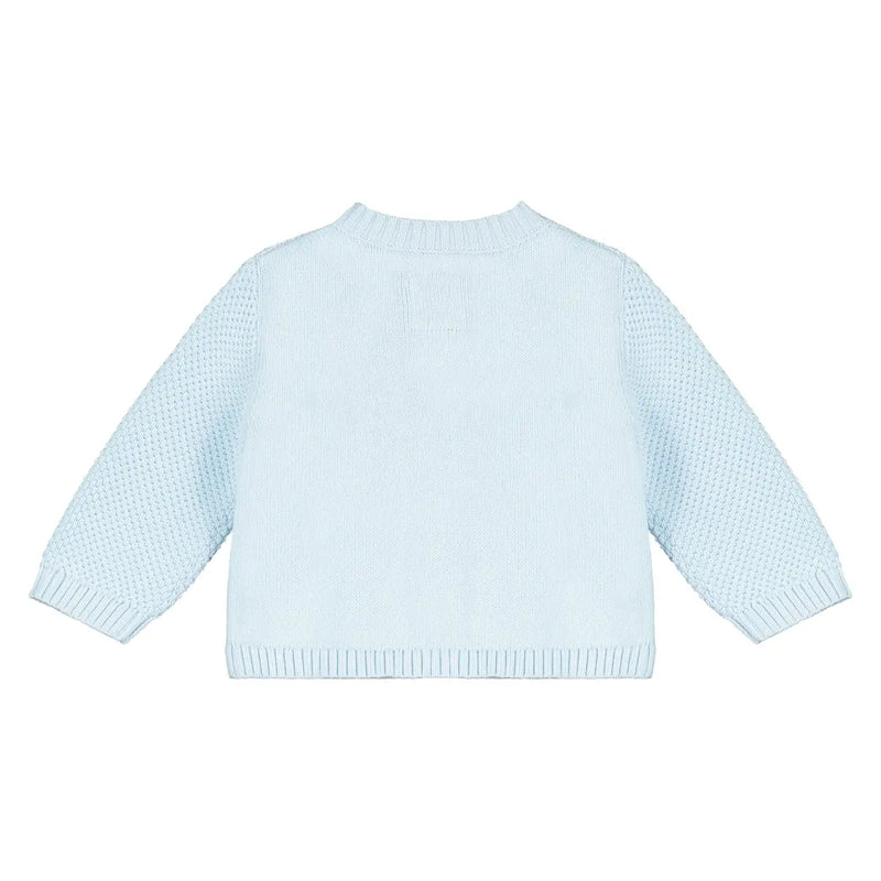 Back of the Emile et Rose boy's cypress cardigan.