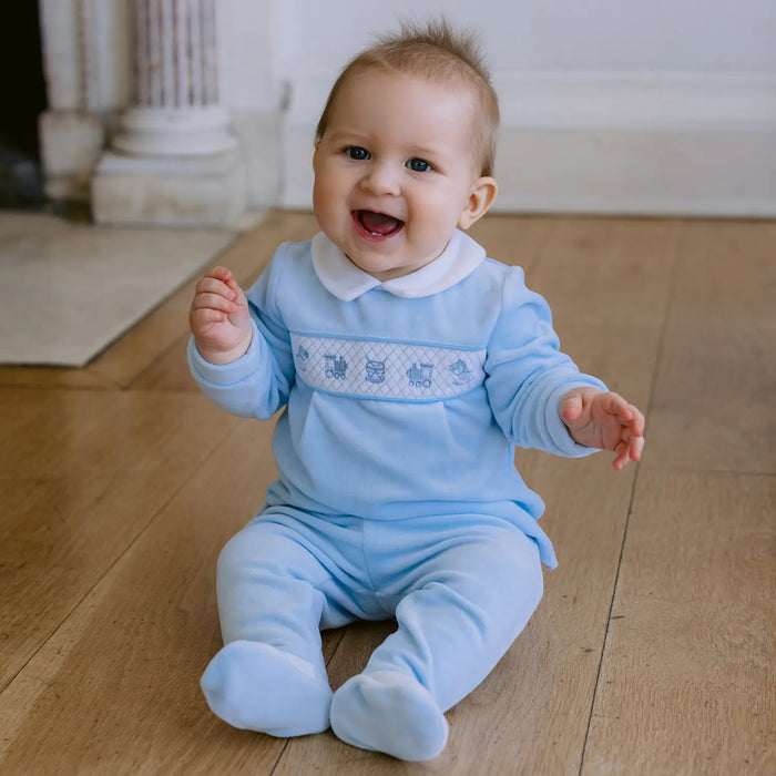 Boy wearing the Emile et Rose edgar leg warmer set.