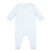 Back of the Emile et Rose blue jack babygrow.