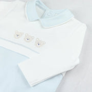 Closer view of the Emile et Rose jasper babygrow.