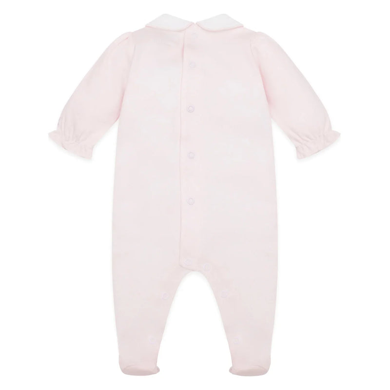 Back of the Emile et Rose pink jenna babygrow.