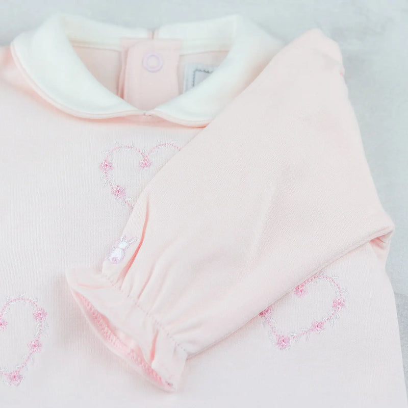 Closer view of the Emile et Rose jenna babygrow.