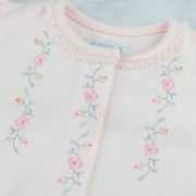 Emile et Rose jennifer babygrow with delicate floral embroidery.