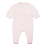 Back of the Emile et Rose pink jilly babygrow.