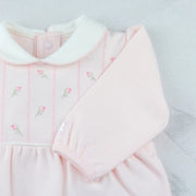 Closer view of the Emile et Rose jilly babygrow.