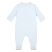 Back of the Emile et Rose blue jimmy babygrow.