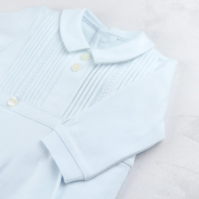 Closer look at the Emile et Rose jimmy babygrow.