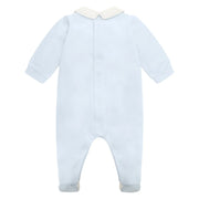 Back of the Emile et Rose blue kasper babygrow.