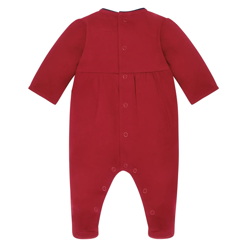 Back of the Emile et Rose red kiki babygrow.