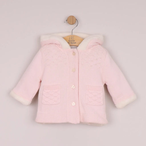 Emile et Rose pale pink kitty knitted jacket - 9335.